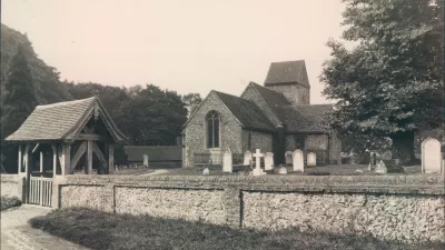 Sarratt Church Of the Holy Cross showing churchyard and gate 2